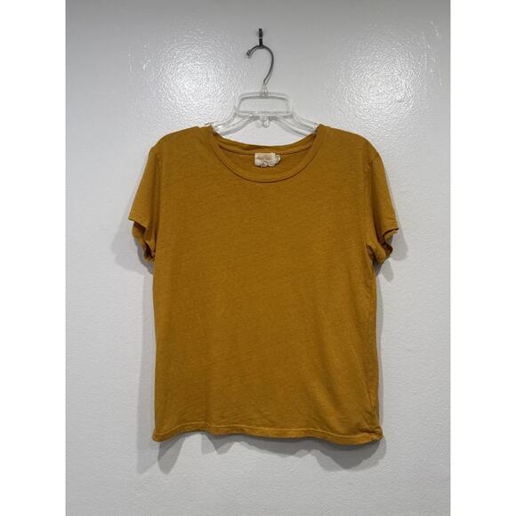 Nation LTD Mustard Yellow T-Shirt Tee Women’s Size Medium Short Sleeve Cotton - Picture 1 of 8